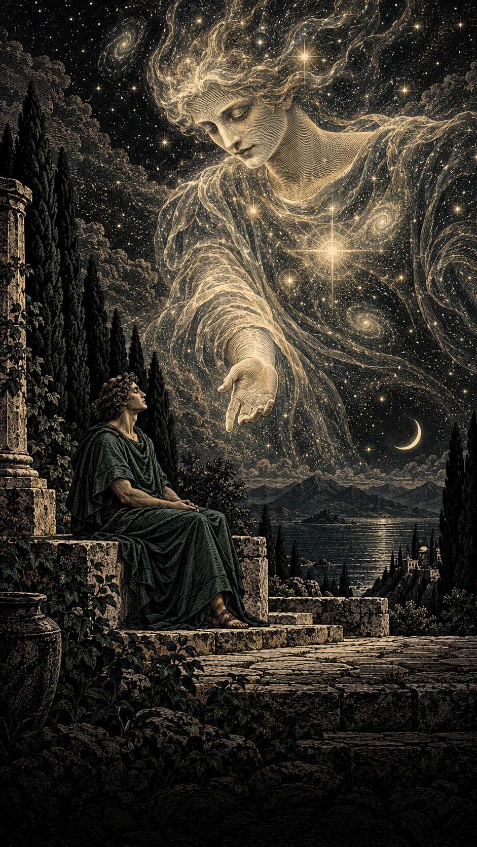 The encounter with Poimandres; interpretive illustration